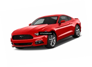 Red Ford Mustang Coupe PNG image