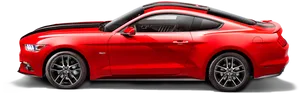 Red Ford Mustang G T Side View PNG