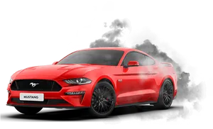 Red Ford Mustang G T Side View PNG