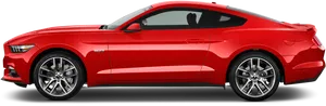 Red Ford Mustang Side View PNG image