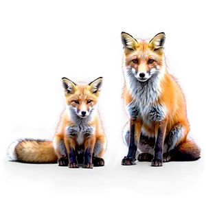 Red Fox Family Png 06242024 PNG image