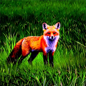 Red Fox In Grass PNG Yfm PNG