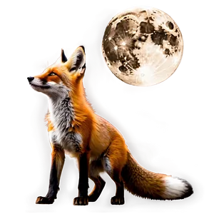 Red Fox In Moonlight PNG 06242024