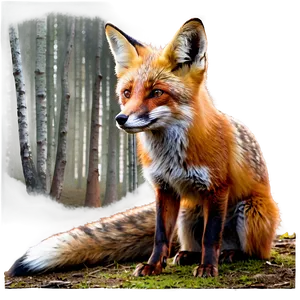 Red Fox In The Forest PNG Rqw87 PNG