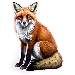 Red Fox Sitting PNG 06242024