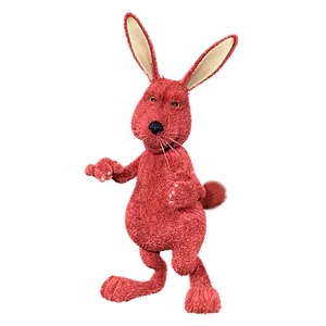 Red Furry Easter Bunny Character PNG image