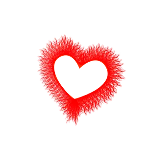 Red Fuzzy Heart Black Background