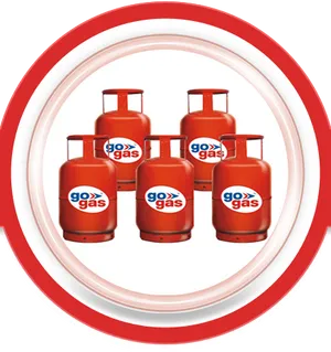 Red Gas Cylinders Branded