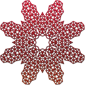 Red Geometric Snowflake Pattern
