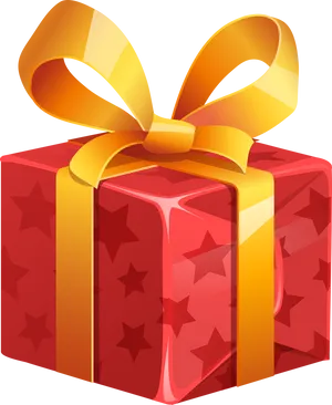 Red Gift Box Yellow Ribbon PNG image