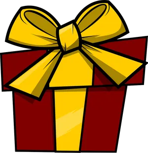 Red Gift Box Yellow Ribbon Graphic PNG image