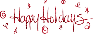 Red Glitter Happy Holidays Text