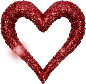 Red Glitter Heart Shaped Background PNG image