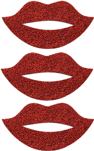 Red Glitter Lips Triple Stack PNG image