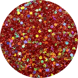 Red Glitter Texture Closeup