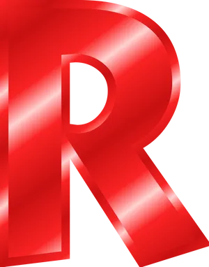 Red Glossy Letter R PNG image