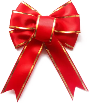 Red Golden Bow Ribbon PNG image