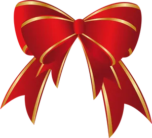 Red Golden Ribbon Bow
