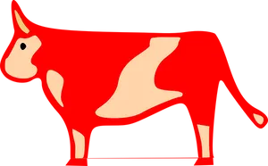 Red Graphic Cow Illustration PNG image