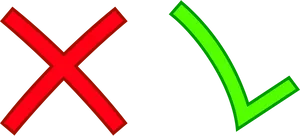 Red Green Check X Symbols