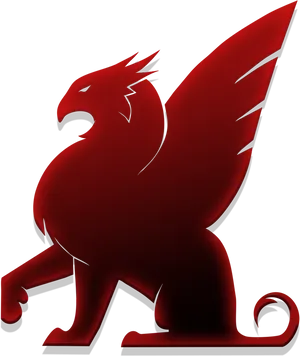 Red Griffin Silhouette PNG image