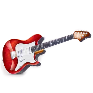 Red Guitar Art Png 06132024 PNG image