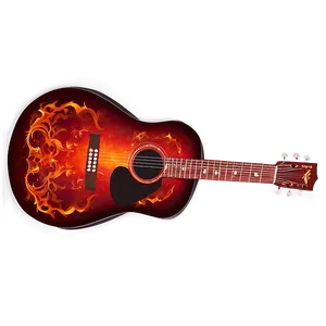 Red Guitar On Fire Png 43 PNG image