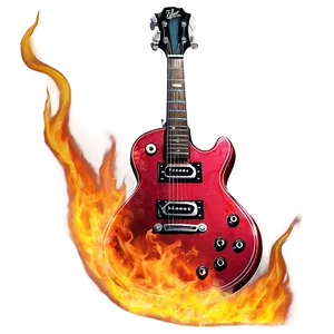 Red Guitar On Fire Png 56 PNG image