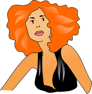 Red Haired Animated Beauty PNG image