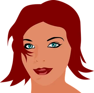 Red Haired Animated Woman Portrait
