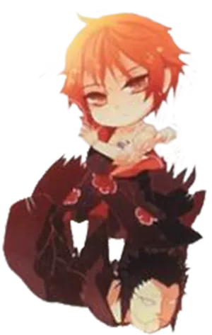 Red Haired Anime Character Art PNG image