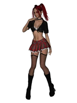 Red Haired Anime Style Character