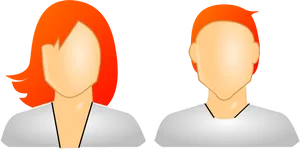 Red Haired Avatars Vector Illustration PNG image