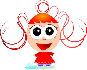 Red Haired Cartoon Girl Illustration