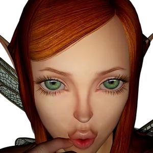 Red Haired Elf Gesture PNG image