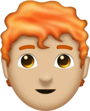 Red Haired Emoji Face PNG image