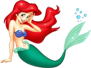 Red Haired Mermaid Clipart PNG