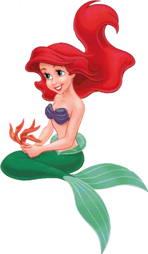 Red Haired Mermaid Clipart PNG image