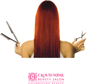 Red Haired Model Beauty Salon Ad