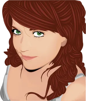 Red Haired Woman Vector Portrait PNG image