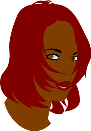 Red Haired Woman Vector Portrait