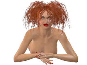 Red Haired3 D Model
