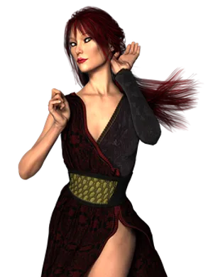 Red Haired3 D Model Pose