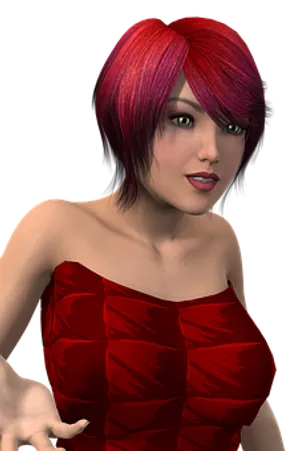 Red Haired3 D Model Woman