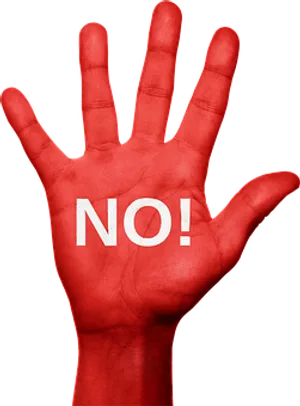 Red Hand No Sign PNG
