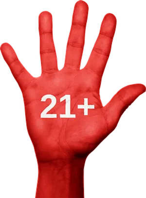 Red Hand21 Plus Sign PNG image