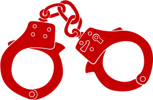 Red Handcuffs Vector Illustration PNG