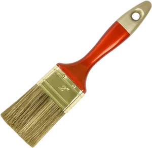 Red Handled Paintbrush Isolated PNG image