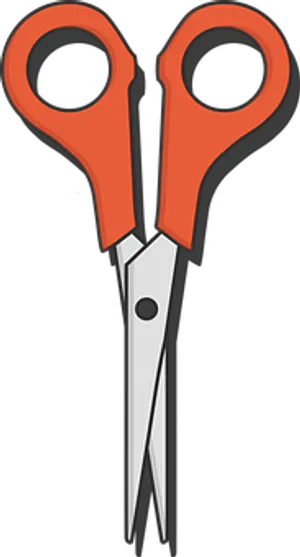 Red Handled Scissors Vector PNG image