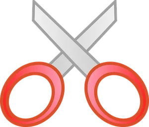 Red Handled Scissors Vector PNG image